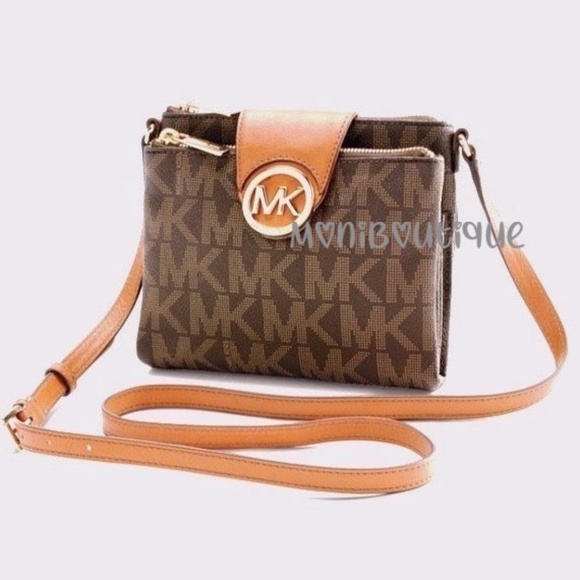 Michael Kors Handbags - Michael Kors  Signature Brown  Crossbody Bag